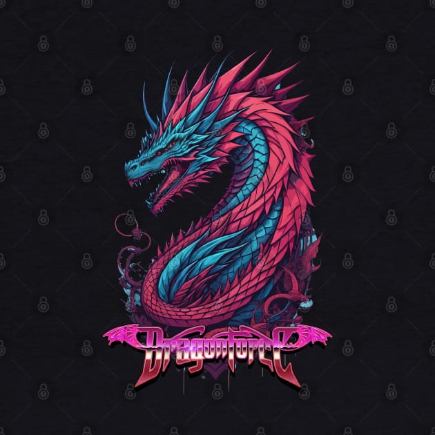 DragonForce neon wave art by DeathAnarchy